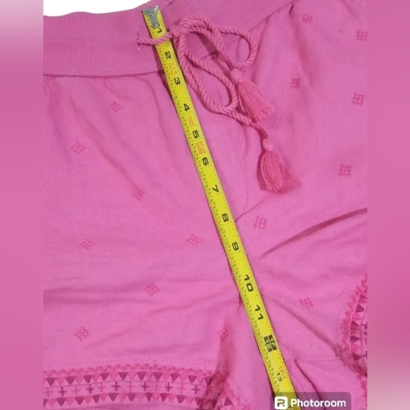 Gap Embroidered Pullon Drawstring Waist Pocket Linen Cotton Shorts Size … - Picture 6 of 8